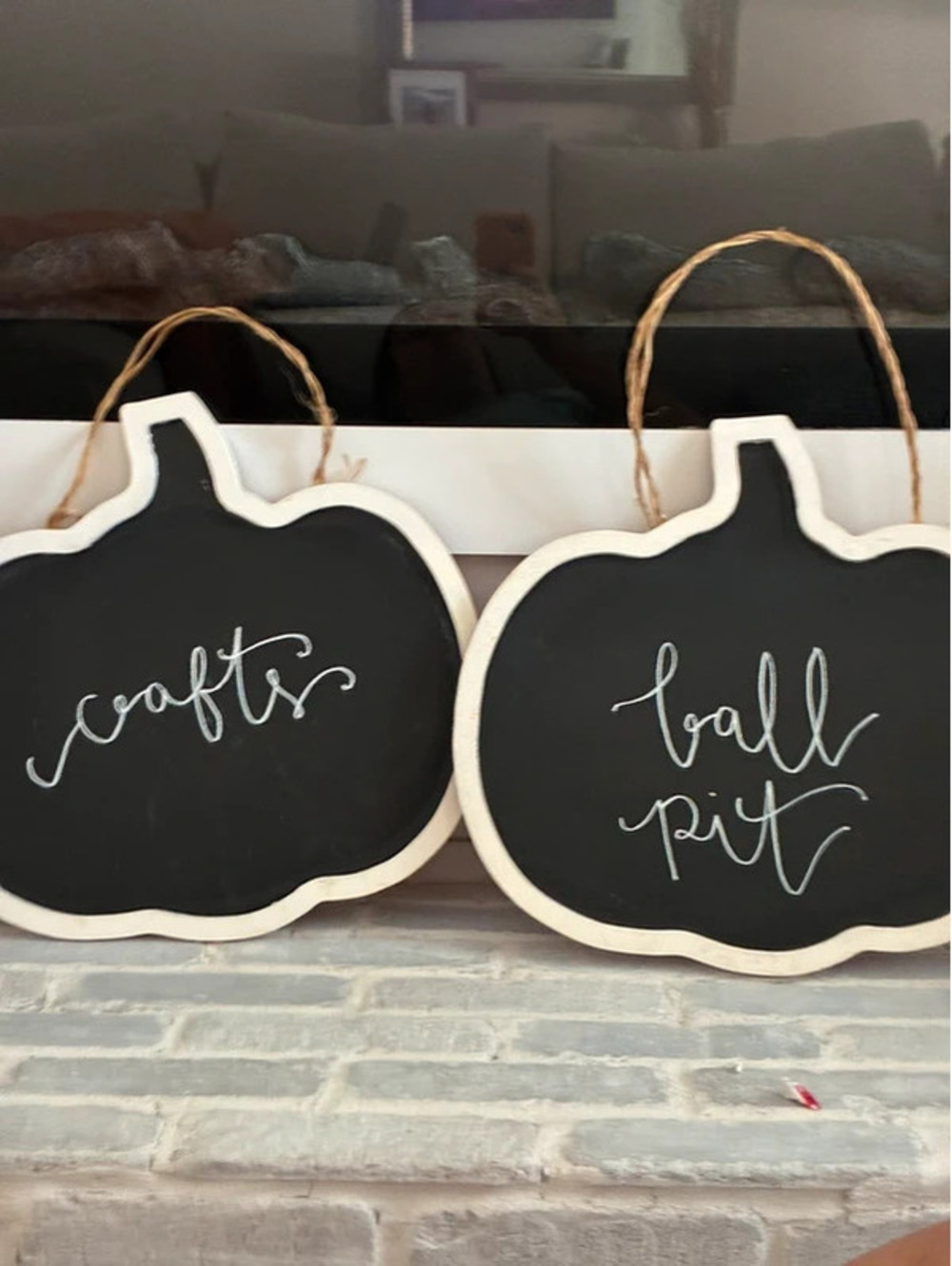 Chalk Board pumpkins signs with jute hangers